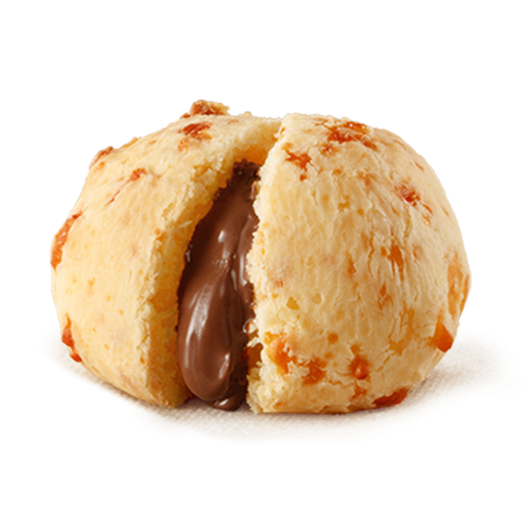 Pão de Queijo Recheado de Chocolate com Avelã